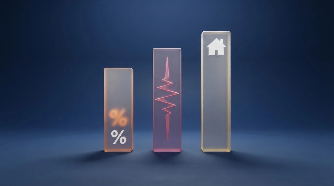 Un grafico a tre assi che mostra RTP, volatilità e house edge in relazione tra loro